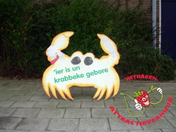 Geboorte bord krab oranje