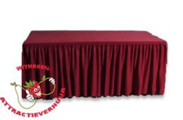 Buffetrok met tafelkleed bordeaux rood