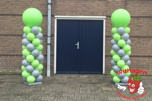 Ballonnen pilaar Groen / grijs