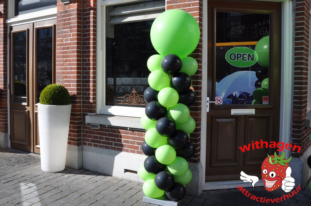 Ballonnen pilaar Fashion Lime green / Onyx zwart