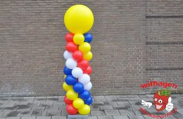 Ballonnen pilaar rood wit blauw geel