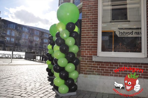 Ballonnen pilaar groen zwart