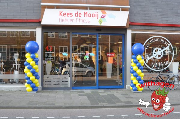 Ballonpilaar geel blauw