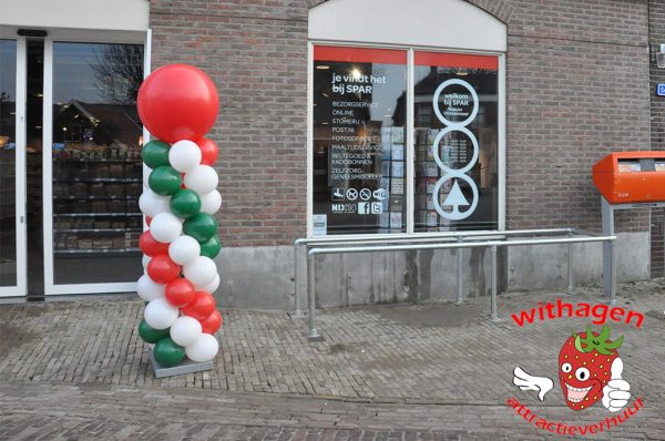 Ballonpilaar Rood Wit Groen huren