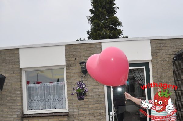 Topballon Hartje Roze
