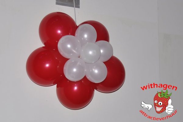 ballonnen bloem rood-wit