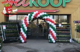 Ballonnen boog 6 meter Rood-Groen-Wit