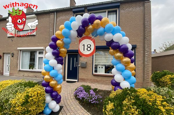 Ballonnen boog 6 meter met bord