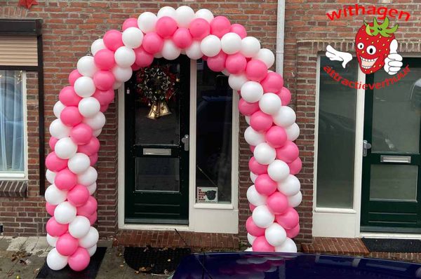 Ballonnenboog wit/roze