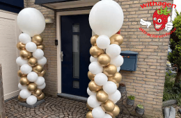 Ballonnen pilaar wit goud